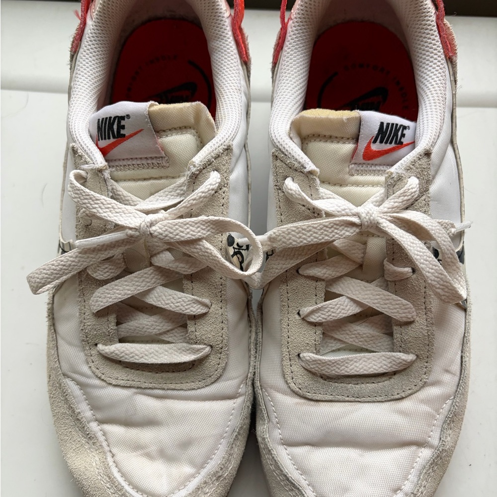 Nike White and Red Athletic Shoes